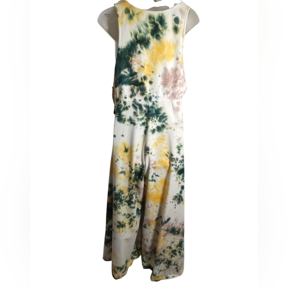 Earthbound Tie Dye Wide Leg Jumpsuit Boho Overall Festival 100% Cotton Sz Small - Picture 10 of 10